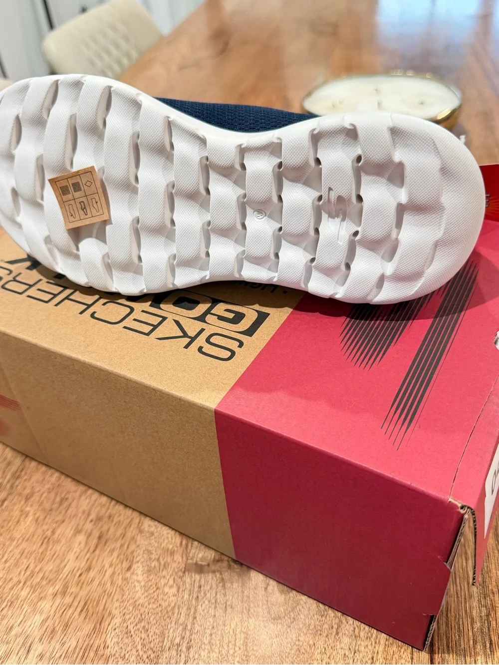 Skechers GOwalk Navy Slip-On Sneaker with Pink Lining